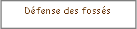 Zone de Texte: D�fense des foss�s
