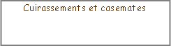Zone de Texte: Cuirassements et casemates