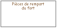 Zone de Texte: Pi�ces de rempartdu fort 