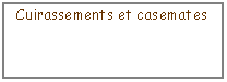 Zone de Texte: Cuirassements et casemates