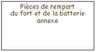 Zone de Texte: Pi�ces de rempartdu fort et de la batterie annexe